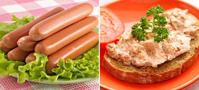 Мясные продукты – колбаса и паштет